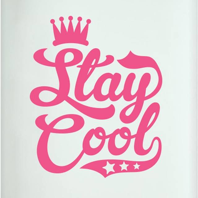 Stay Cool Door Room Wall Sticker - Pink (49cm H X 40cm W)
