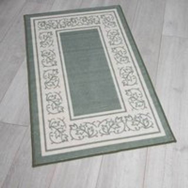 Easylife Floral Border Accent Rug 20" in Burgundy, Size 20" x 120"