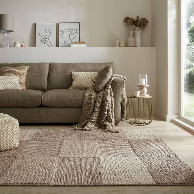 Pebble Patchwork Rug - Natural
