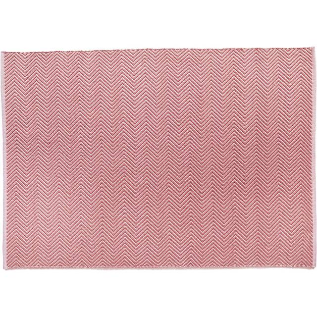 Hug Rug Woven Herringbone Rug Coral Pink 120X170Cm Washable Rug - One Size