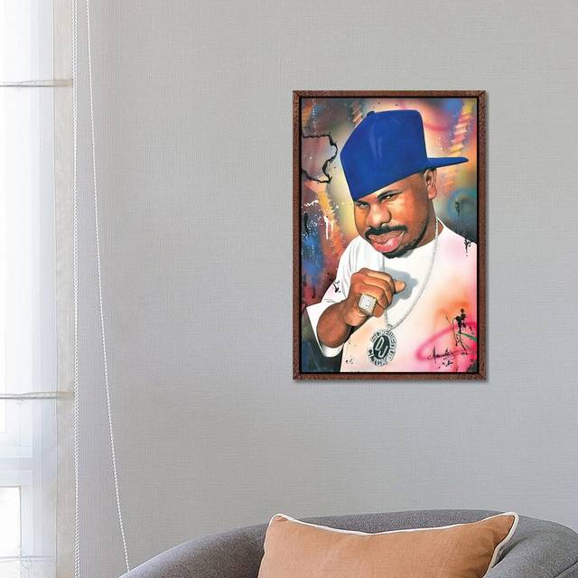 DJ Screw - Print on Canvas - Classic Brown Wood Framed (66.04 cm H x 45.72 cm W)