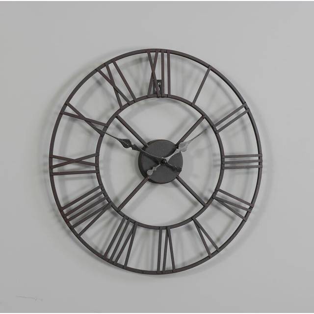 Billerica Rustic Skeleton 40cm Wall Clock - Rustic Black (40cm W X 40cm H X 2cm D)