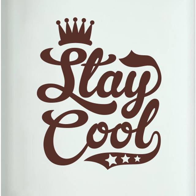 Stay Cool Door Room Wall Sticker - Brown (49cm H X 40cm W)