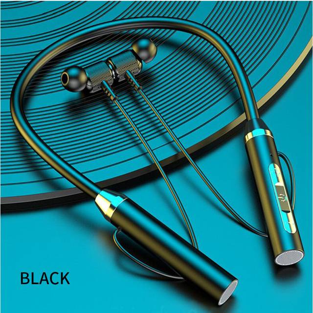 (a-Black) Olaf New Neckband Wireless Earphones Bluetooth 5.0 Sport Earbuds Headphones 9D Stereo In-Ear Wireless Earphone With Mic headset