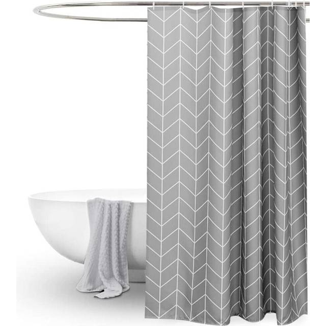 EurCross Stripe Grey Shower Curtain,Machine Washable Water Repellent Mildew Free Polyester Bathroom Shower Curtain,180 x 180cm