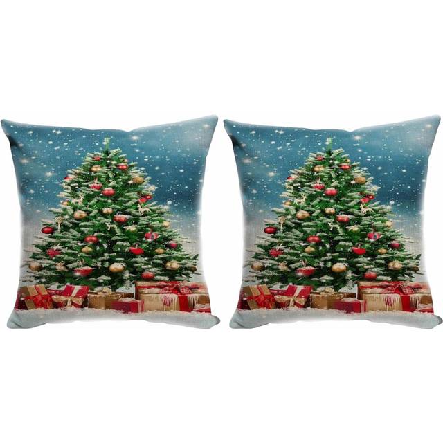Cushion Cover Decorative Cushion Cover Living Room Cushion Cover Pillow Cover Sofa Cushion Cover Christmas Tree Gift Box 45 x 45 cm