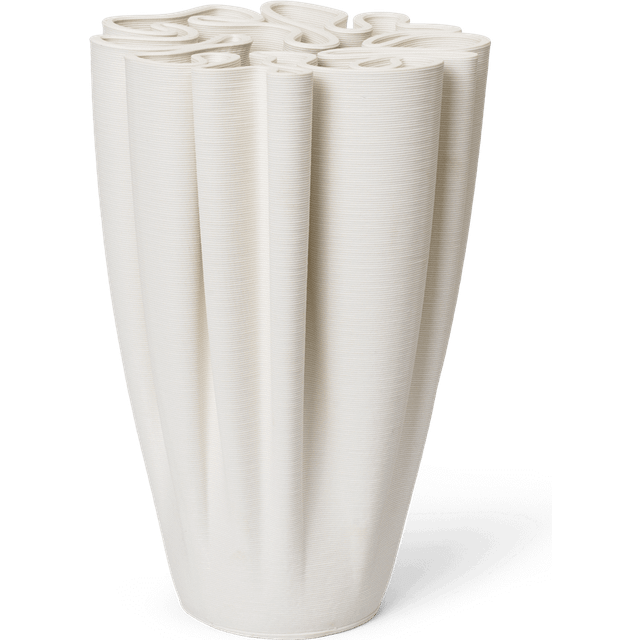 Ferm Living - Dedali Vase H 25.5cm - wollweiß/innen glasiert/außen unglasiert/H x Ø 25,5x17cm/Handwäsche - off-white (25.5 x &#8960;17.0cm)