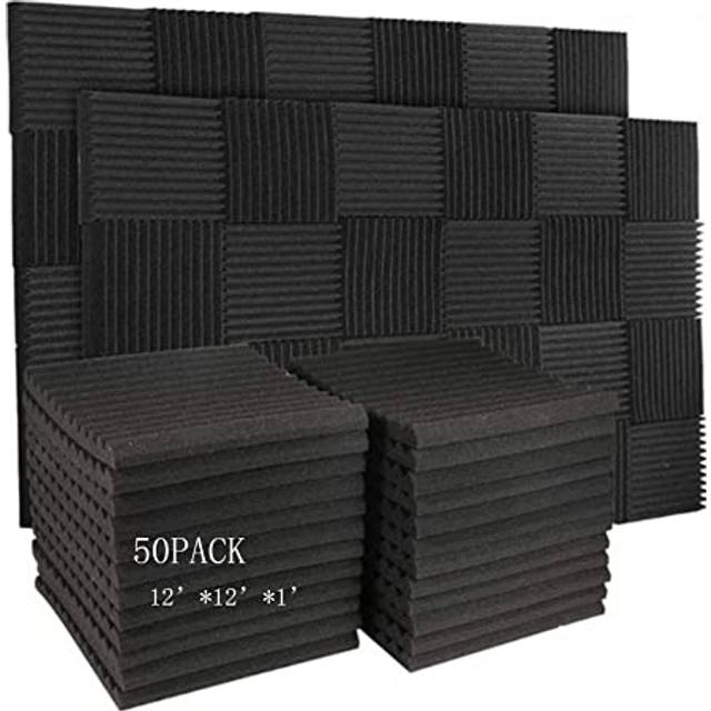 Burdurry 50 Pack Acoustic Panels Soundproof Studio Foam for Walls Soun