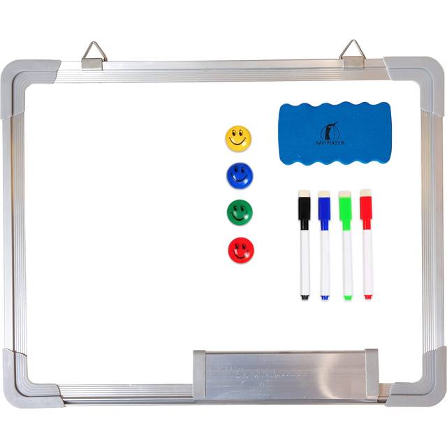 Whiteboard Set - 15 x 12 in Dry Erase Board with 1 Magnetic Dry Eraser  4 Dry Wipe Markers and 4 Magnets - Small White Board Wall Hanging Marker Board