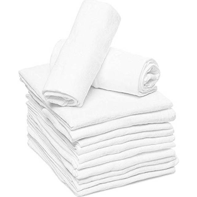 RUVANTI 6 Pack Birdseye Flat-Fold Cloth Diapers for Babies  100% Cotton Extra Large Reusable Diapers 24x24 Inches  Baby Burp Cloths