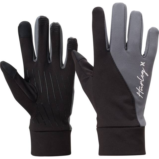 Hurley Women's Active Gloves - Quick Dry Moisture Wicking Touchscreen Friendly Running Gloves (S-XL)  Size Large-X-Large  Black