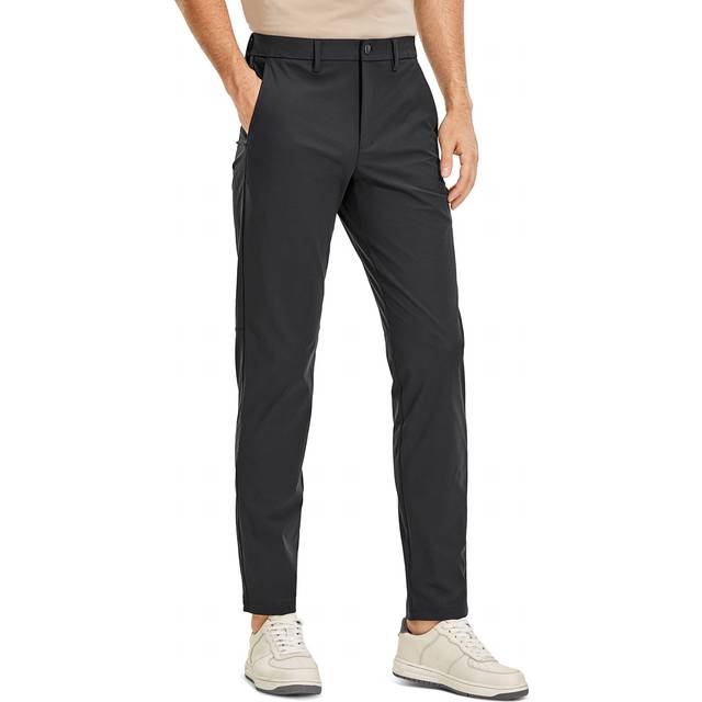 CRZ YOGA Men's All Day Comfy Golf Pants - 32 Quick Dry Lightweight Work Casual Trousers with Pockets Ink Gray 33W x 32L