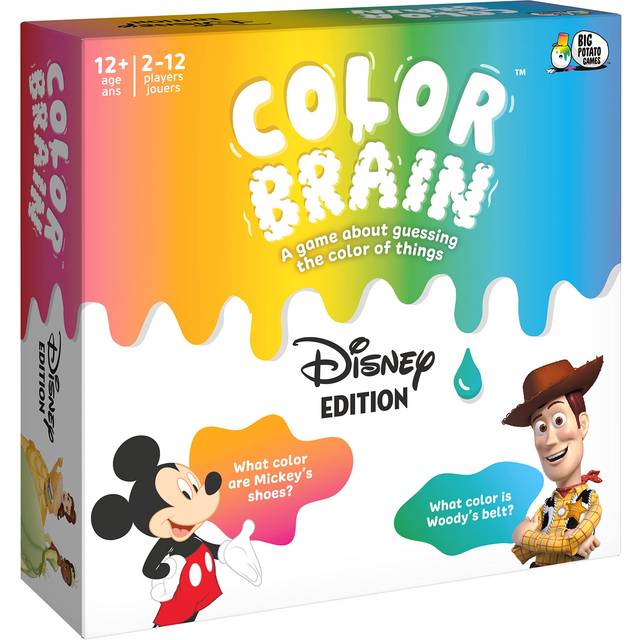 Disney  Color Brain Board Game for Families Mickey Mouse Minnie Mouse Princess Tiana Strategy Party Card Gift Toy  for Adults and Kids Ages 12 and up