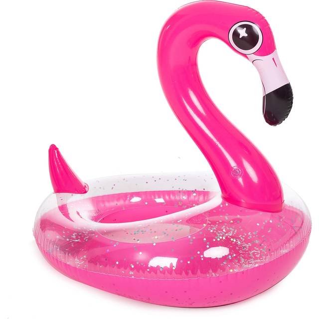 Inflatable Flamingo Pool Floats - Flamingo Pool Tube Swim Ring Floaties with Glitter for Adults Kids Floating Summer Swimming Pool Toys Party