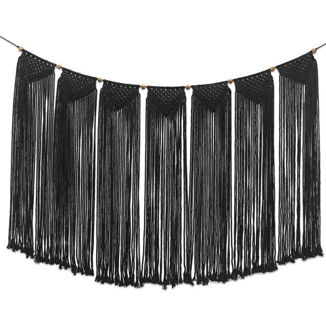 Macrame Wall Hanging Bunting/Banner Tapestry Art Flexzion (47 Black