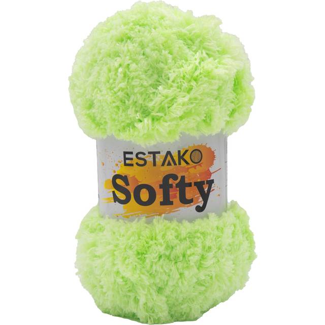Estako Softy 100% Polyester Fluffy Soft Chunky Bulky Weight #5 Yarn for Crocheting and Knitting 3.52 oz (100 gr) 98 Yds (90 m) (9950 - Pistachio)