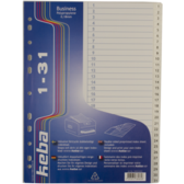 Plastregister KEBA A4 PP 1-31