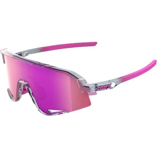 100% Slendale Sunglasses - Polished Translucent Grey Purple Multilayer Mirror Lens - Grey/purple