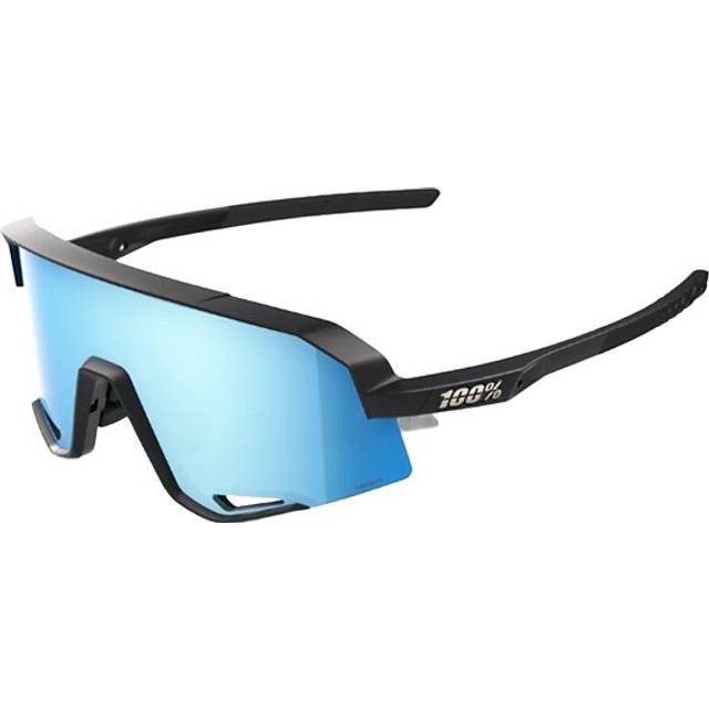 100% Slendale Sunglasses - Matte Black HiPER Blue Multilayer Mirror Lens - Black/blue