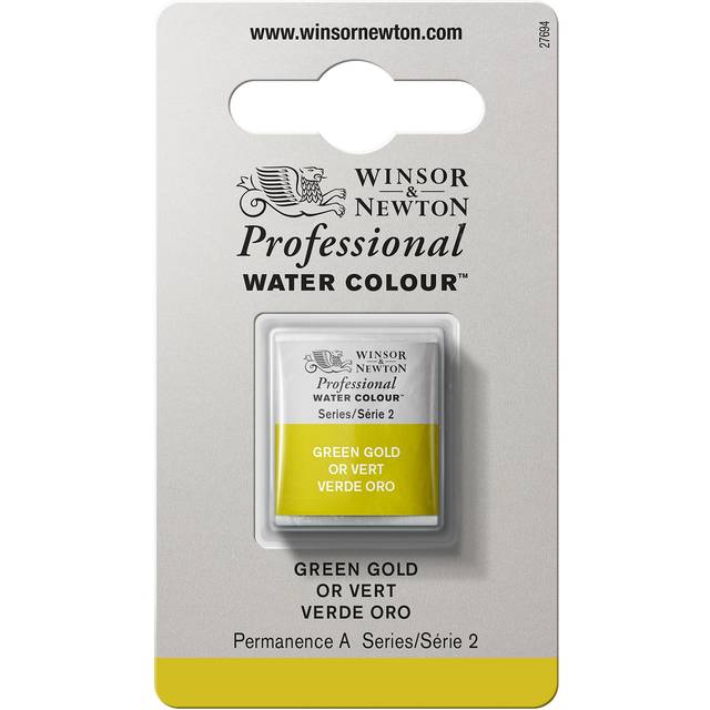 Winsor & Newton Professional Watercolor  Half Pan  Green Gold