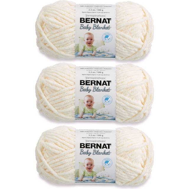 Bernat Baby Blanket Vanilla Yarn - 3 Pack of 100g/3.5oz - Polyester - 6 Super Bulky - 72 Yards - Knitting  Crocheting  Crafts & Amigurumi  Chunky Chen