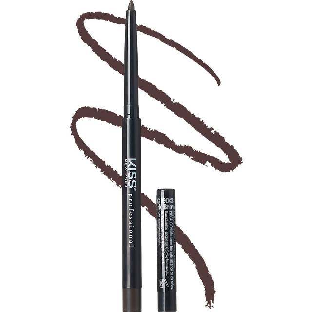 KISS NEW YORK Pro Intense Gel Eyeliner with Built-in Sharpener  Waterproof  Smudge-proof  Long Lasting Gel Eyeliner Pencil (Dark Brown)