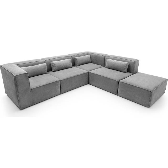 ClassicLiving Nwabuzor Large Modular Corner Sofa Light Grey 73cm H X 282cm W X 257cm D