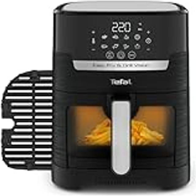 Tefal EY5068 Easy Fry & Grill Vision varmluftsfritös | 4,2 L kapacitet | 2-i-1-teknik | visningsfönster | Extra crispteknik | energisparande | pekskärm | svart