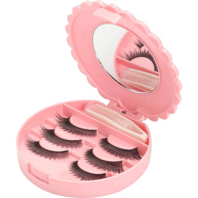 YiQiYi Cosmetic Case with Mirror Eyelash Case Makeup Storage Box Trave