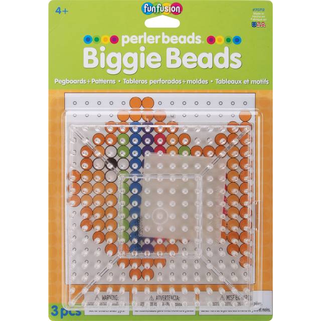 Perler Beads Biggie Beads Pegboards for Kids Crafts  3 pcs   10.5 x 7.5 x 1  Small