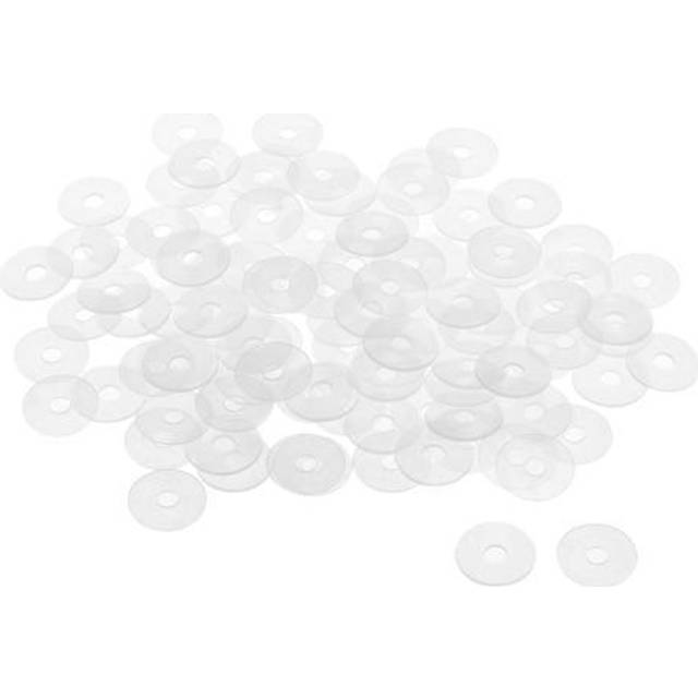 Nylon Flat Washers For M5 Screw Bolt 18mm Od 0.9mm Thick Clear 200pcs