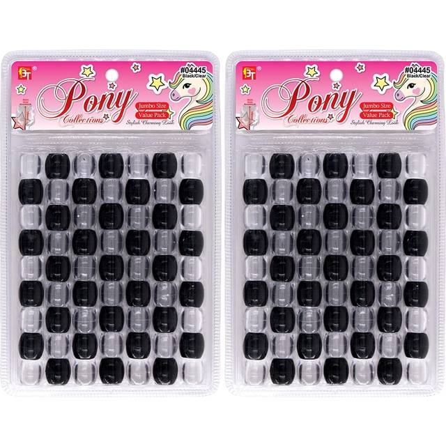 126 Pcs Beads Jewelry Making Kit DIY Hair Braiding Bracelet Ornaments crafts Jumbo Round Pony (Blackclear)