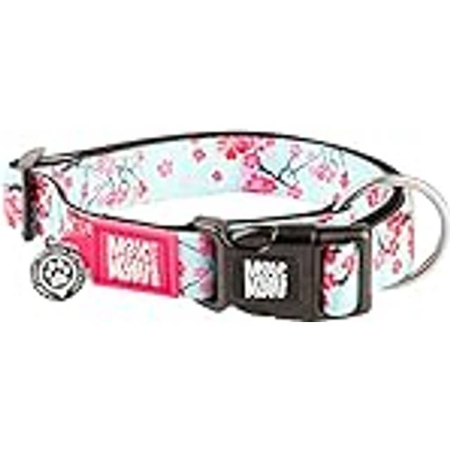 Max & Molly Smart ID halsband Cherry Bloom - M: 34–55 cm halsomfång - Rosa