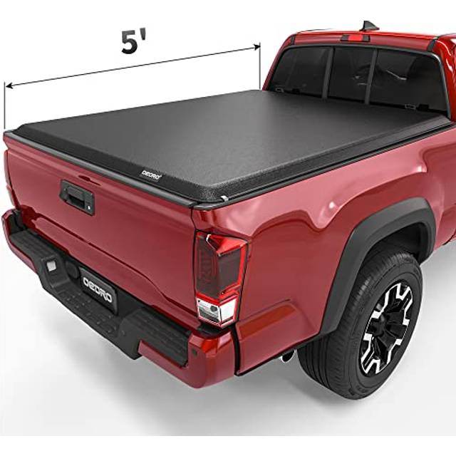 oEdRo Soft Roll Up Truck Bed Tonneau Cover Compatible with 2016-2023 Toyota Tacoma (Excl. Trail)  5ft Bed with Track Rail System