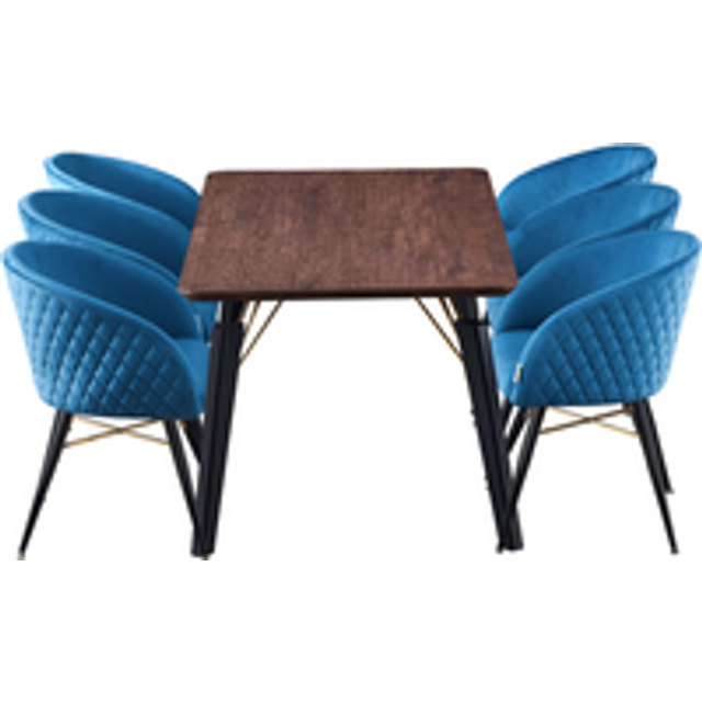 Vittorio Cosmo LUX Dining Set with a Table and 6 Chairs - Blue