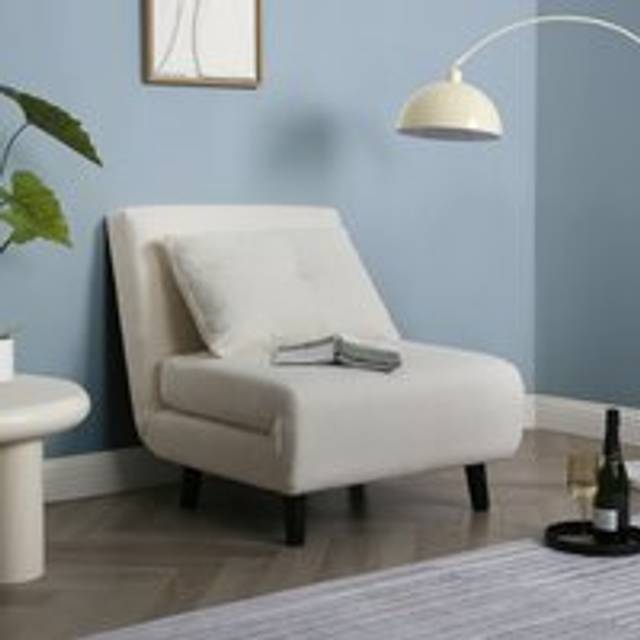 Home Garden Direct Aurora - 1 Seat Sofa Bed - Boucle, Cream