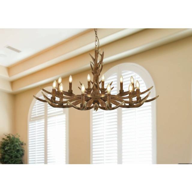 Atuk 12-Light Unique/Statement Chandelier - Brown (150cm H X 108cm W X 108cm D)