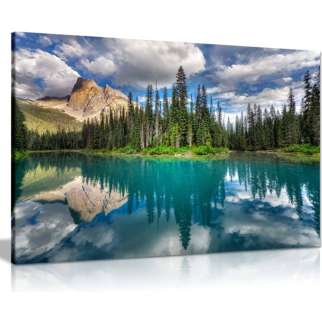 Panther Print Fine Art Prints Yoho National Park Emerald Lake Artistic Framed Canvas Prints, Pictures for Home Walls, Bedroom, Living Room and Bathroo (46cm H x 31cm W)