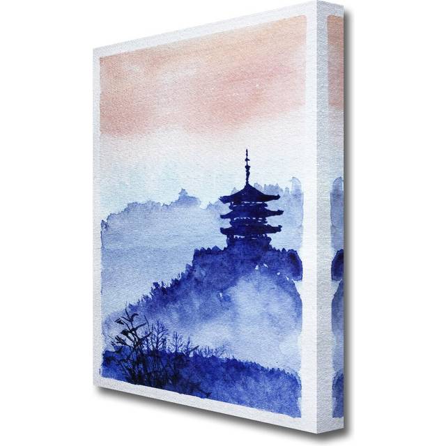 &#39;Japanese Winter Landscape&#39; Painting Print on Canvas (50.8 cm H x 35.6 cm W)