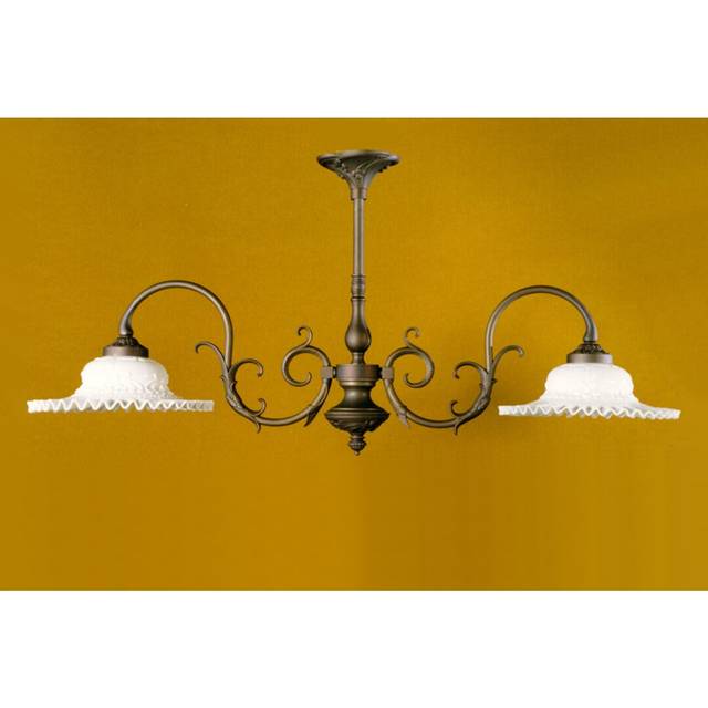 Demopolis 2-Light Shaded Chandelier - Antique Silver (47cm H X 99cm W)