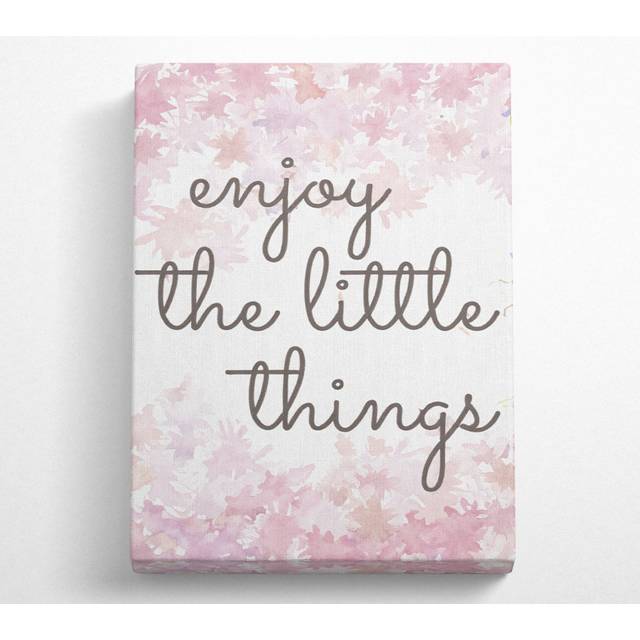 Enjoy The Little Things 5 Canvas Watercolour - Pink;Multicolour (81.3cm H x 50.8cm W x 10cm D)