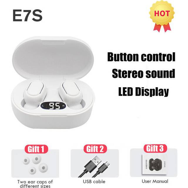 (a-02) TWS E7S Bluetooth Earphones Wireless Headphones Headset with Mic HiFi Stereo Sport Noise Cancelling Mini Earbuds For Smartphones