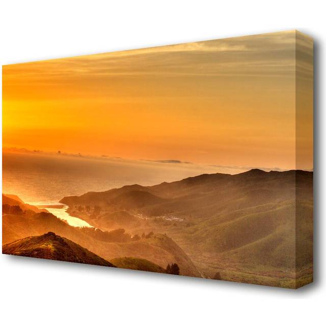 'San Francisco Ocean Mist Sunset' - Wrapped Canvas Photograph (35.6 cm H x 50.8 cm W)