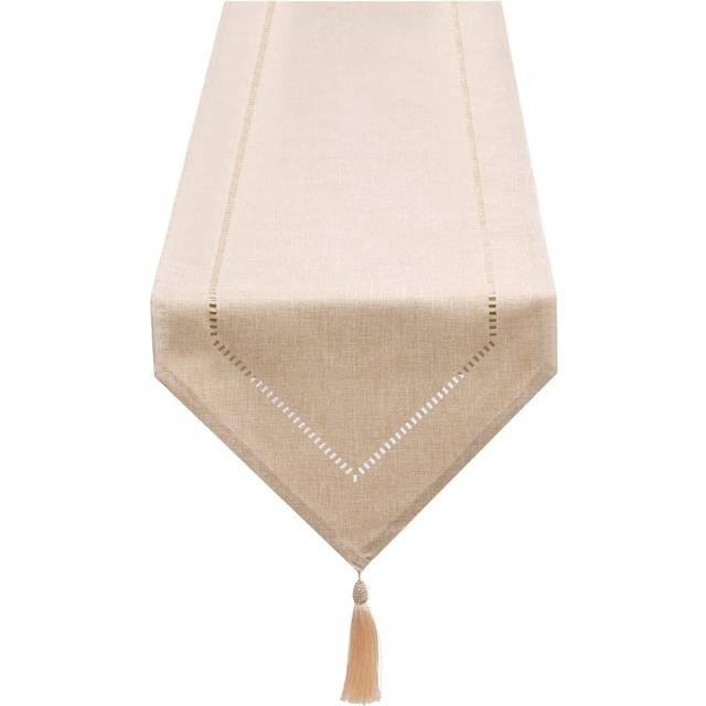 White Cream Beige Linen Table Runner 32x180cm,High Quality Table Runner,Plain Table Runner,Modern,Easy Care for Dining Table,Coffee Table,Restaurant