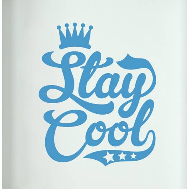 Stay Cool Door Room Wall Sticker - Blue (49cm H X 40cm W)