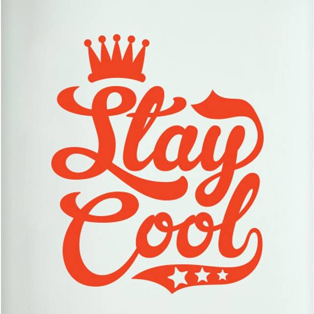 Stay Cool Door Room Wall Sticker - Orange (49cm H X 40cm W)