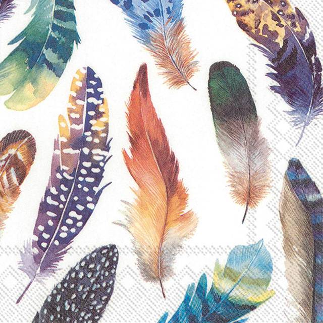 Premium paper napkins modern feathers lunch cocktail 3ply party bbq serviette