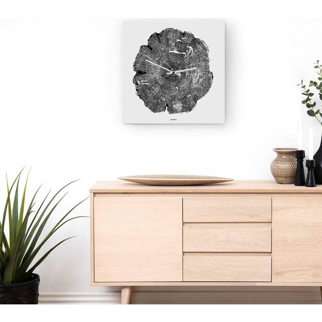 Tree of Life Wall Clock - Black (50cm W X 50cm H X 2cm D)