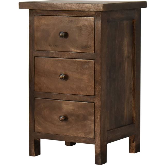 Union Rustic Chestnut Country Style Bedside With 3 Drawers Classic Brown 55cm H X 35cm W X 30cm D