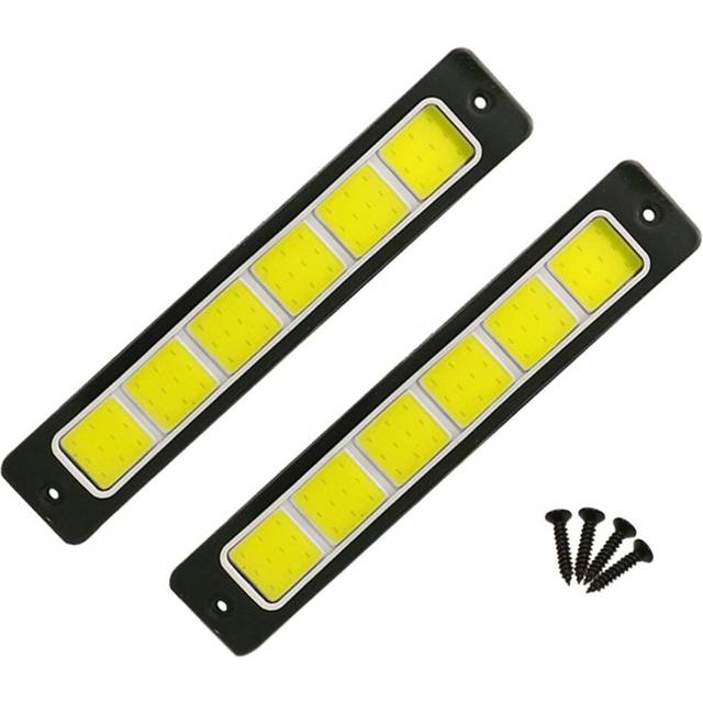 2Pcs Super Bright LED Daytime Running Lights Car Driving Fog Lamp Waterproof Flexible DRL COB Strip 190X35Mm 12V